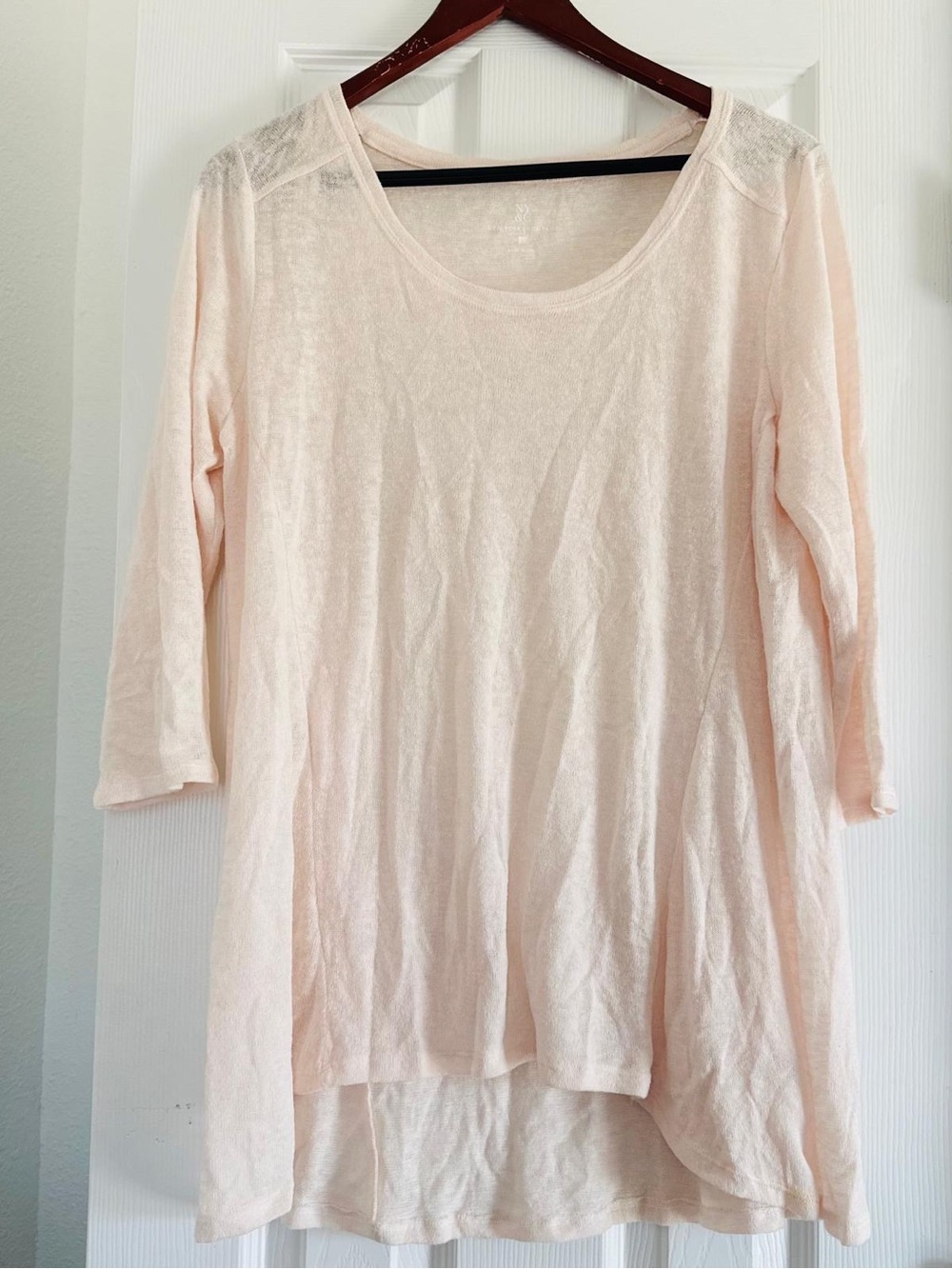 New York & Company Pale Pink Scoop Neck Tunic